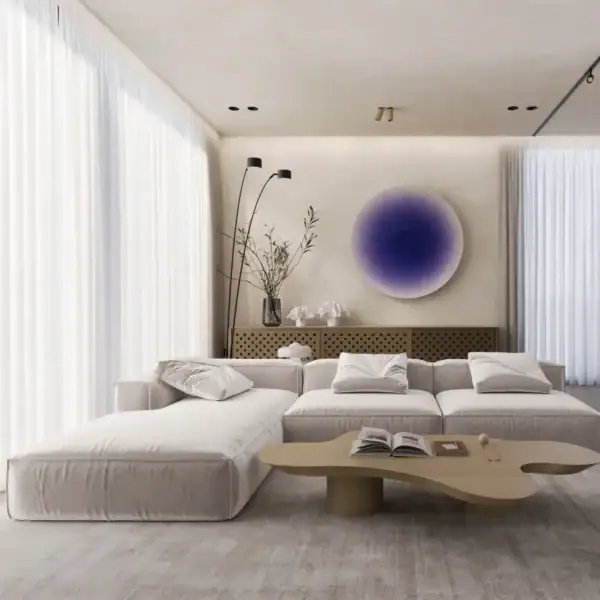 design interior living contemporan cu accente organice si influente asiatice balineze