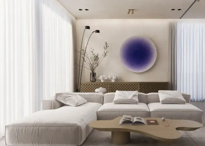 design interior living contemporan cu accente organice si influente asiatice balineze